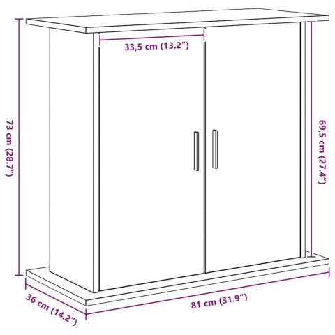 VidaXL Szafka pod akwarium, czarny dąb, 81x36x73 cm