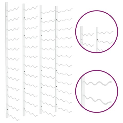  Uchwyty ścienne na 36 butelek wina, 2 szt., białe, żelazne