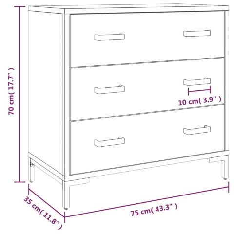  Komoda, 75x35x70 cm, lite drewno sosnowe