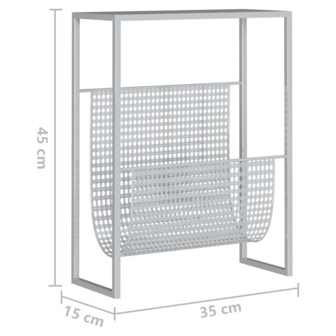  Stojak na gazety, srebrny, 35x15x45 cm, stal