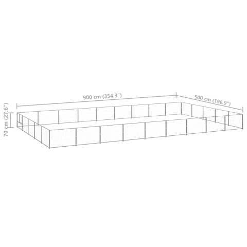  Kojec dla psa, srebrny, 45 m², stalowy