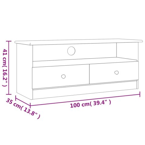  Szafka RTV z szufladami ALTA, 100x35x41 cm, drewno sosnowe