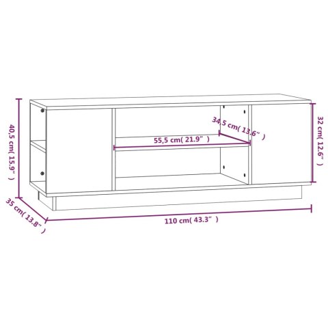  Szafka pod telewizor, 110x35x40,5 cm, lite drewno sosnowe