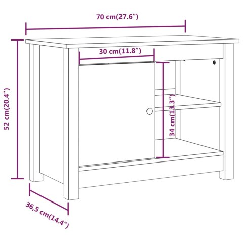  Szafka pod telewizor, 70x36,5x52 cm, lite drewno sosnowe