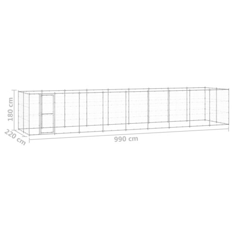  Kojec zewnętrzny dla psa, stal galwanizowana, 21,78 m²