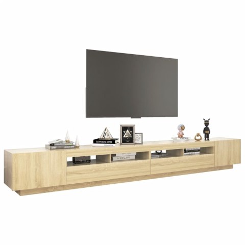  Szafka pod TV z oświetleniem LED, dąb sonoma, 300x35x40 cm