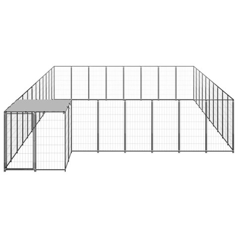  Kojec dla psa, czarny, 25,41 m², stalowy