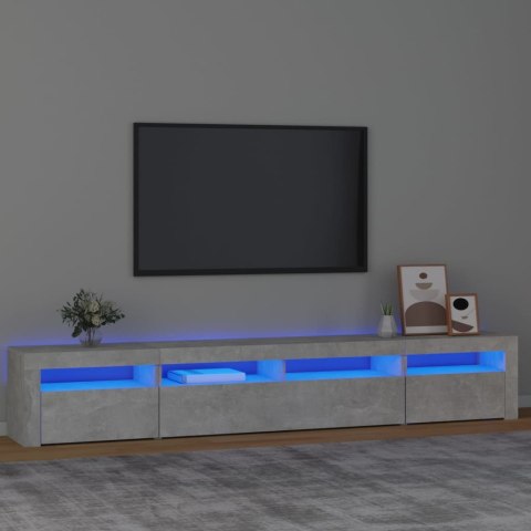  Szafka pod TV z oświetleniem LED, szarość betonu, 240x35x40 cm