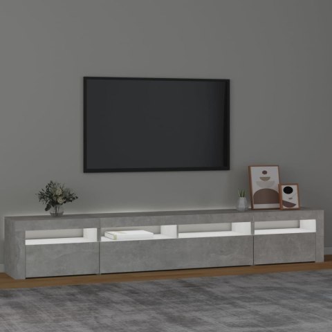  Szafka pod TV z oświetleniem LED, szarość betonu, 240x35x40 cm