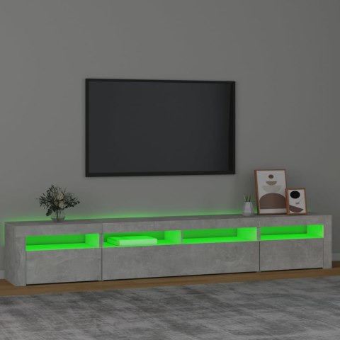  Szafka pod TV z oświetleniem LED, szarość betonu, 240x35x40 cm