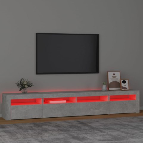  Szafka pod TV z oświetleniem LED, szarość betonu, 240x35x40 cm