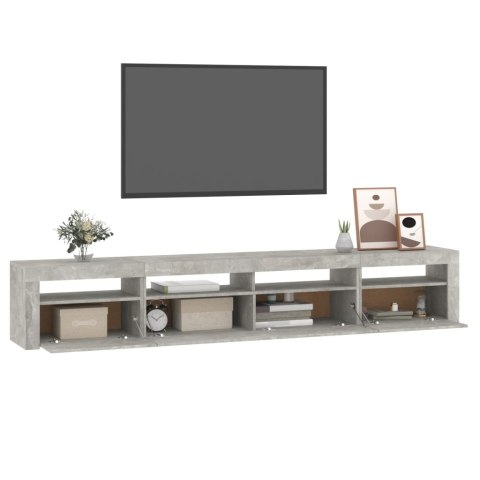  Szafka pod TV z oświetleniem LED, szarość betonu, 240x35x40 cm