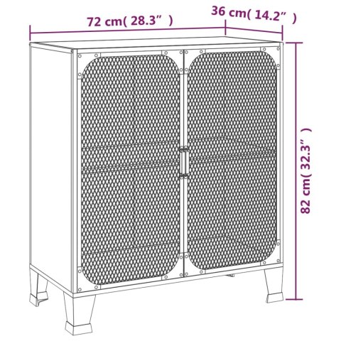  Szafki, 2 szt., rustykalny brąz, 72x36x82 cm, metal i MDF