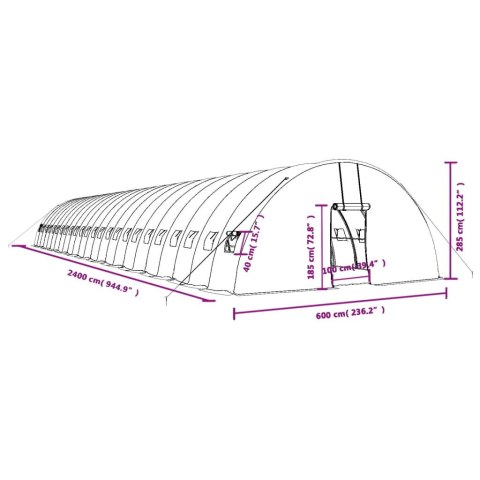  Szklarnia ze stalową ramą, zielona, 144 m², 24x6x2,85 m