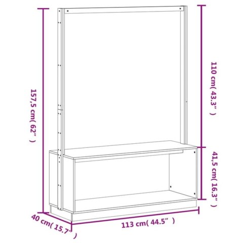  Wieszak na ubrania z miejscem na buty, biały, 113x40x157,5 cm