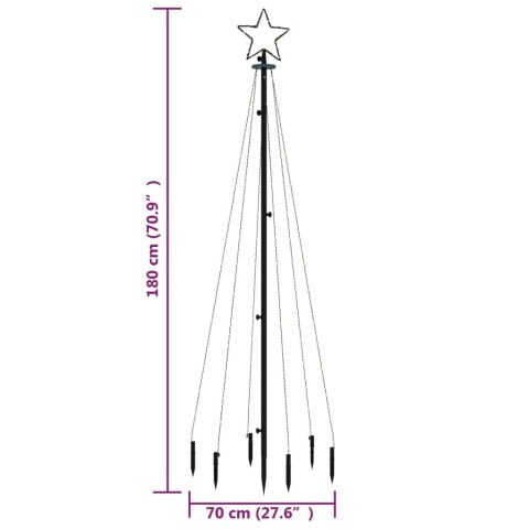  Choinka z kołkiem gruntowym, 108 niebieskich LED, 180 cm