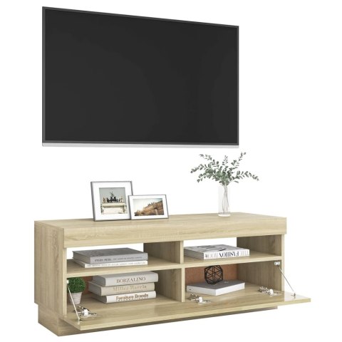  Szafka TV z oświetleniem LED, dąb sonoma, 100x35x40 cm