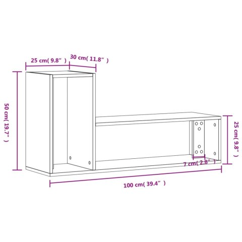  Szafki pod telewizor, 2 szt., czarne, 100x30x50 cm