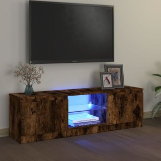  Szafka pod TV z LED, przydymiony dąb, 120x30x35,5 cm