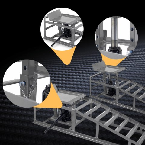 Rampy z podnośnikiem hydraulicznym grafitowe 2x2000 kg szerokość opony 22cm