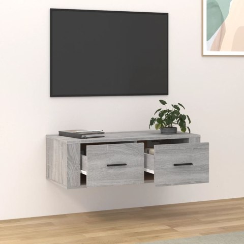  Wisząca szafka pod TV, szary dąb sonoma, 80x36x25 cm