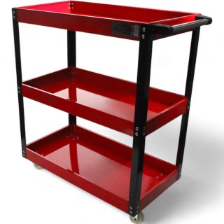Wózek Warsztatowy Bituxx 3 Półki Mobilny 100 kg Udźwigu Czerwony