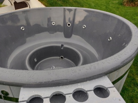 Balia z hydromasażem Jacuzzi do ogrodu z piecem zewnętrznym 8 osób