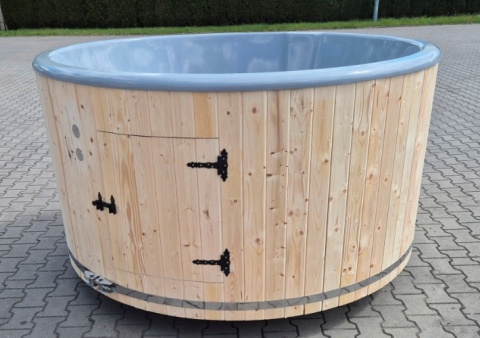 Balia z hydromasażem Jacuzzi do ogrodu z piecem zewnętrznym 8 osób