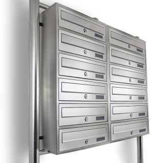 Skrzynka lokatorska 12 euro stal nierdzewna zewnętrzna z zamkiem stojąca