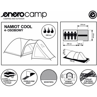 NAMIOT 4 OSOBOWY COOL CZARNO-NIEBIESKI ENERO CAMP