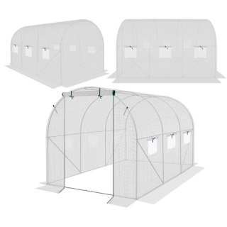 SZKLARNIA TUNEL OGRODOWY 200X300X200CM PE KONTRUKCJA STAL BIAŁA