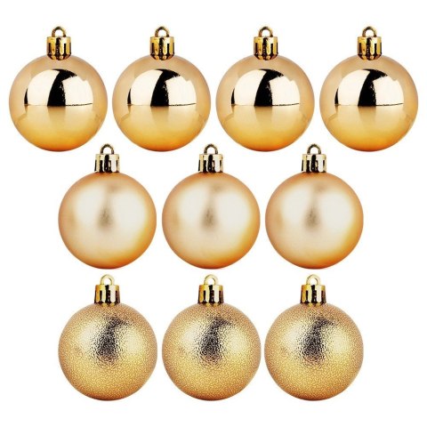 Bombki Choinkowe VILDE Złote 5 cm Zestaw 10 szt. Błyszczące Matowe