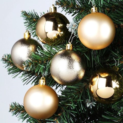 Bombki Choinkowe VILDE Złote 6 cm 9 szt. Błyszczące Matowe Strukturalne