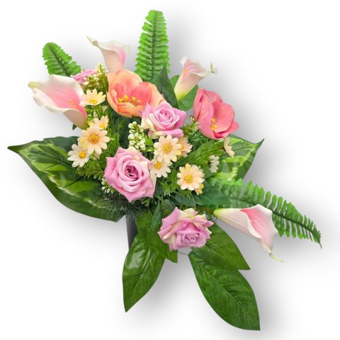 BUKIET FLAKON WKŁAD DO WAZONU KWIATY NA CMENTARZ GRÓB POMNIK