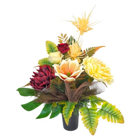 Bukiet flakon stroik na cmentarz kompozycja kwiatowa na wszystkich świętych