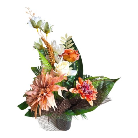 Bukiet flakon stroik na cmentarz kompozycja kwiatowa na wszystkich świętych