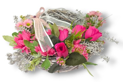 WIKLINOWY WIANEK KWIATOWY WIOSENNY LETNI STROIK DO DOMU NA DRZWI