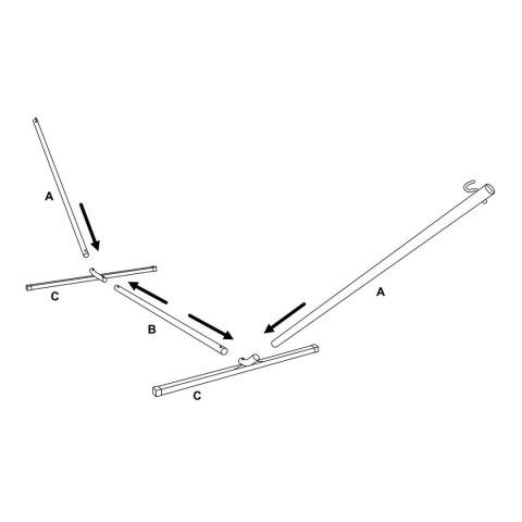 STELAŻ STOJAK DO HAMAKA METALOWY 374x91x111CM