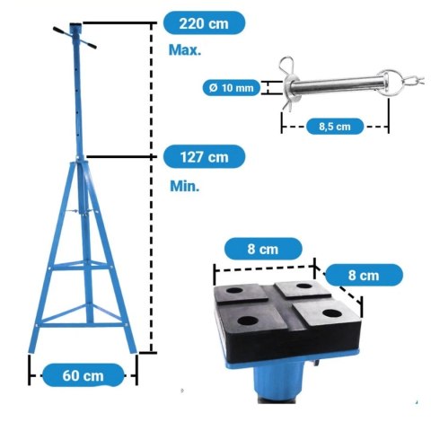 Kobyłka warsztatowa 2 tony regulowany pod samochód podpora osi 127-220 cm