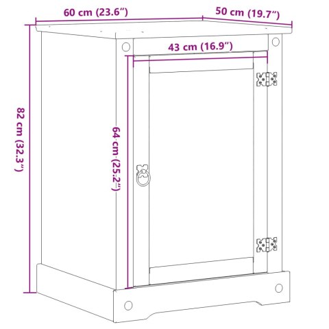  Szafka multimedialna Corona, 60x50x82 cm, lite drewno sosnowe