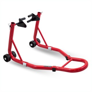Stojak motocyklowy uchwyt do motoru czerwony stalowy 250 kg regulowany