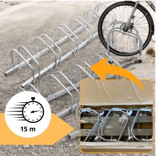 Stojak na 6 rowerów montaż ścienny podłogowy metal malowany proszkowo ip44