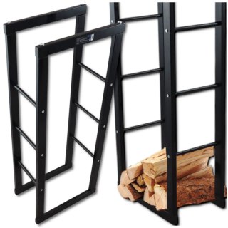 Stojak na drewno kominkowe stalowy czarny 100 cm NOWOCZESNY