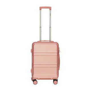 Walizka kabinowa pudrowy róż + kuferek ABS zestaw podróżny 56cm