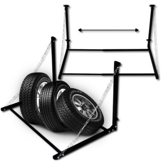 Wieszak ścienny na opony koła składany stalowy 130 kg garaż regulowany