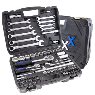 Zestaw narzędzi 82 el grzechotki klucze crv walizka garaż warsztat