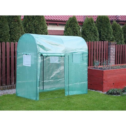 SZKLARNIA TUNEL OGRODOWY DWA WEJŚCIA DO POMIDORÓW I OGÓRKÓW 200x100x180CM ZIELONY