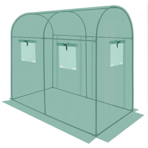 SZKLARNIA TUNEL OGRODOWY DWA WEJŚCIA DO POMIDORÓW I OGÓRKÓW 200x100x180CM ZIELONY