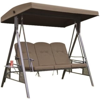 HUŚTAWKA OGRODOWO BALKONOWA PATIO 3 OSOBOWA BRĄZOWY