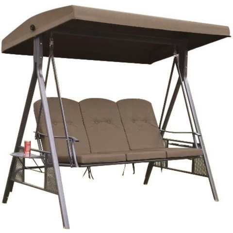 HUŚTAWKA OGRODOWO BALKONOWA PATIO 3 OSOBOWA BRĄZOWY